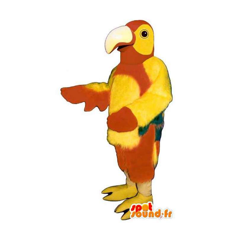Mascot rood en geel papegaai, eenvoudige en aanpasbare - MASFR006806 - mascottes papegaaien