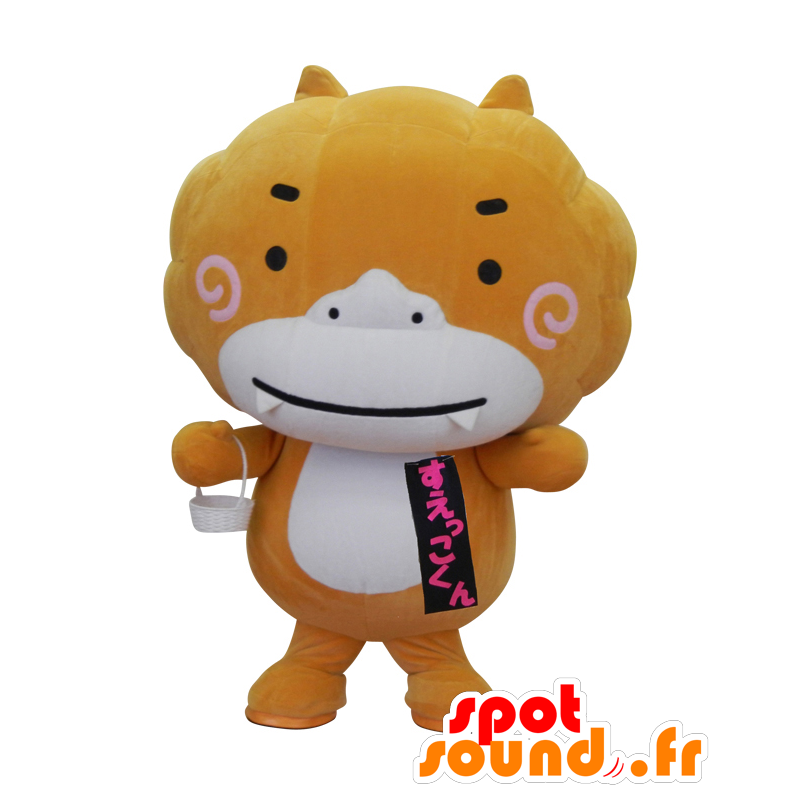 Suekko-kun mascot, orange cat, white and black, giant - MASFR25615 - Yuru-Chara Japanese mascots