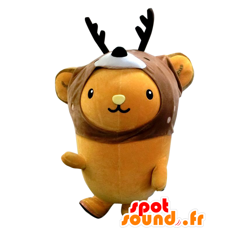 Mascot Kyun-chan, urso laranja de pelúcia com uma cabeça de veado - MASFR25617 - Yuru-Chara Mascotes japoneses