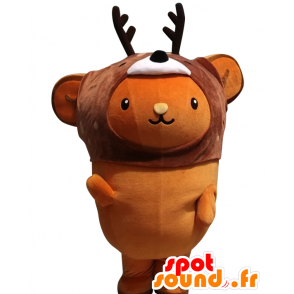 Kyun-chan mascot, orange teddy with a deer head - MASFR25617 - Yuru-Chara Japanese mascots