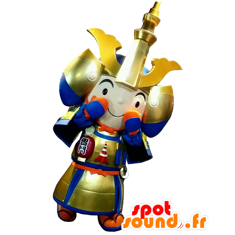 Samurai-kun μασκότ σαμουράι με ένα χρυσό πανοπλία - Ιαπωνικές μασκότ Yuru-Chara - MASFR25618 - SpotSound.fr