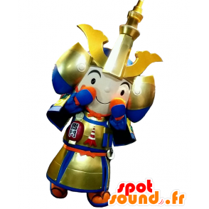 Mascotte de Samurai-kun, samouraï, avec une armure dorée - MASFR25618 - Mascottes Yuru-Chara Japonaises