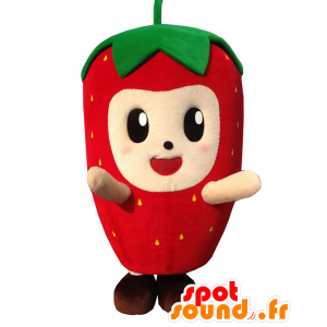 Mascot Gohtan, rød og grønn jordbær, gigantiske og søt - MASFR25619 - Yuru-Chara japanske Mascots