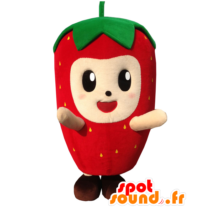 Gohtan mascotte, rosso e verde fragola, gigante e carino - MASFR25619 - Yuru-Chara mascotte giapponese