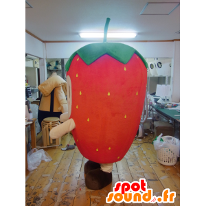 Maskot Gohtan, červené a zelené jahody, obří a roztomilý - MASFR25619 - Yuru-Chara japonské Maskoti