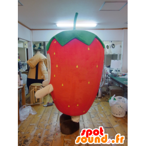 Gohtan mascot, red and green strawberry, giant and cute - MASFR25619 - Yuru-Chara Japanese mascots