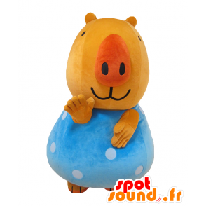 Rimumunn mascot, orange and blue pig, plump and funny - MASFR25625 - Yuru-Chara Japanese mascots