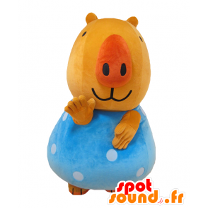 Mascot Rimumunn, oransje og blå gris, lubben og morsom - MASFR25625 - Yuru-Chara japanske Mascots