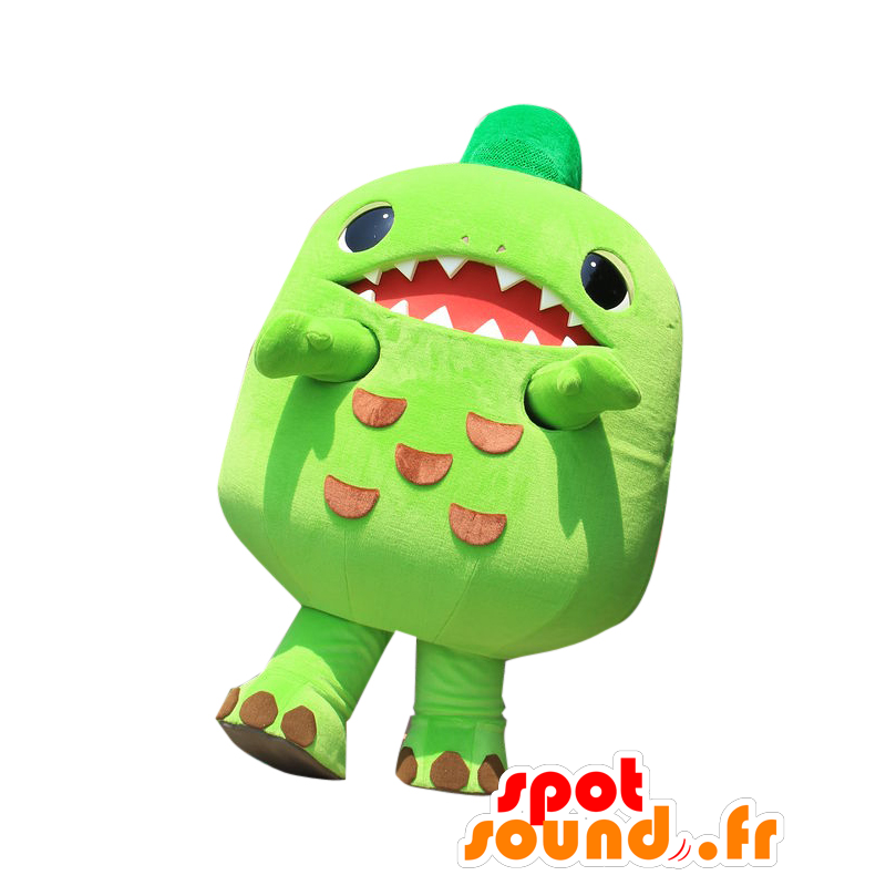 Funemaru mascot, green and brown monster with teeth - MASFR25629 - Yuru-Chara Japanese mascots