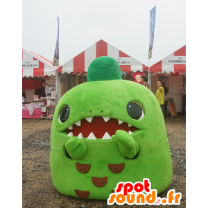 Funemaru mascotte, mostro verde e marrone con i denti - MASFR25629 - Yuru-Chara mascotte giapponese