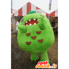 Mascot Funemaru, grønt og brunt monster med tænder - Spotsound