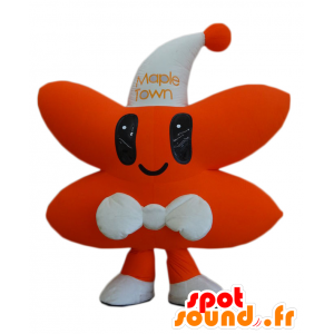 Maple-kun maskot, orange och vit stjärna, med en keps -