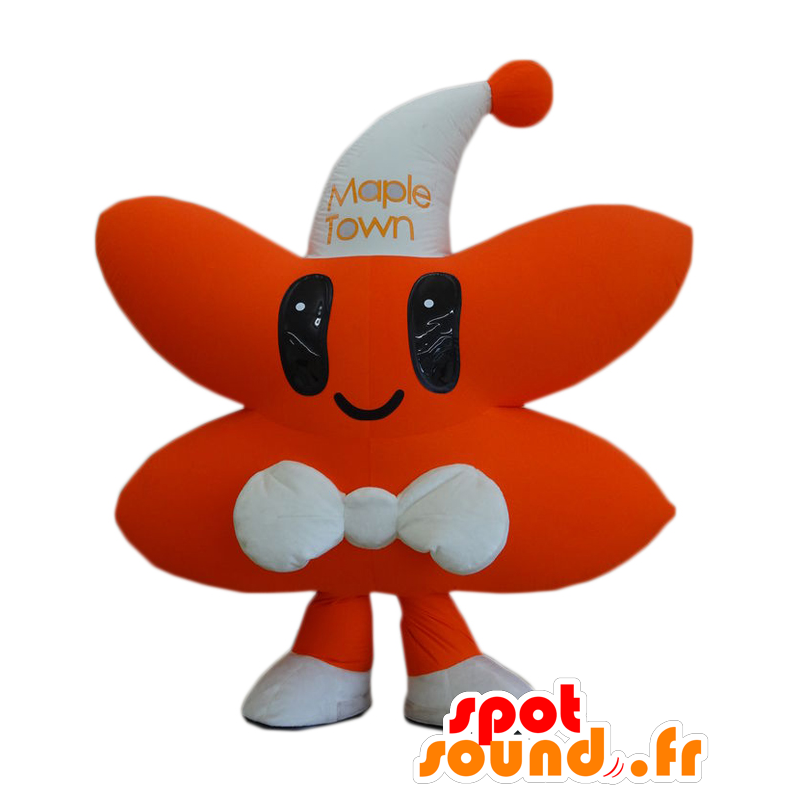 Mascot Maple-kun, oransje og hvit stjerne med en lue - MASFR25630 - Yuru-Chara japanske Mascots