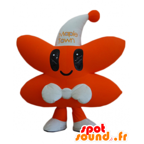 Mascotte de Maple-kun, d'étoile orange et blanche, avec un bonnet - MASFR25630 - Mascottes Yuru-Chara Japonaises