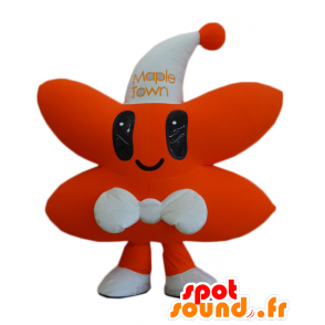 Maple-kun maskot, orange och vit stjärna, med en keps -