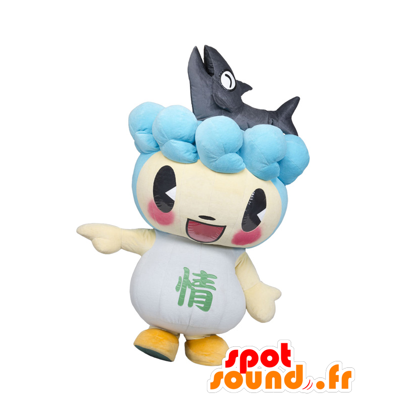 Sakerin mascotte, pupazzo di neve con le onde e pesce nero - MASFR25632 - Yuru-Chara mascotte giapponese