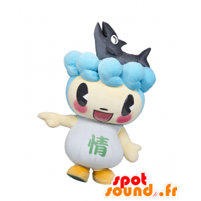 Sakerin mascotte, sneeuwman met golven en zwarte vis - MASFR25632 - Yuru-Chara Japanse Mascottes