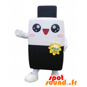 Mascotte Granco-chan, letto, in bianco e nero, gigante e sorridente - MASFR25633 - Yuru-Chara mascotte giapponese