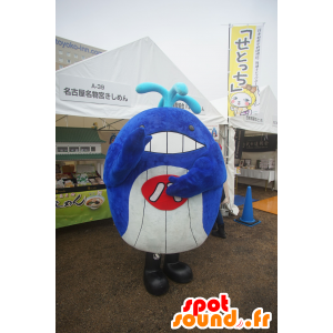 Mascot Wal blau und weiß, mit einem roten Umhang - MASFR25635 - Yuru-Chara japanischen Maskottchen