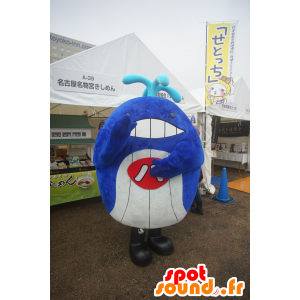 Mascot whale blue and white, with a red cape - MASFR25635 - Yuru-Chara Japanese mascots