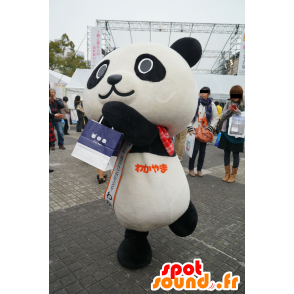 Mascotte de panda noir et blanc, doux et mignon - MASFR25641 - Mascottes Yuru-Chara Japonaises