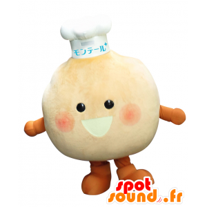 Mascotte de Cream Puff-kun, bonhomme rose, avec une toque - MASFR25643 - Mascottes Yuru-Chara Japonaises