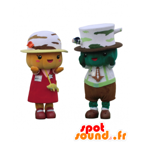 Maskoter av Bifuka-kun og Mimi-chan, fargerike karakterer - MASFR25645 - Yuru-Chara japanske Mascots