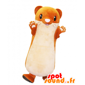 Mascot Tacchi-kun, Wiesel, Frettchen orange und weiß, realistisch - MASFR25647 - Yuru-Chara japanischen Maskottchen