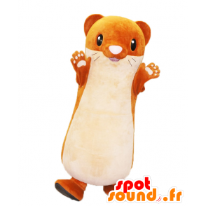 Mascotte de Tacchi-kun, fouine, furet orange et blanc, réaliste - MASFR25647 - Mascottes Yuru-Chara Japonaises