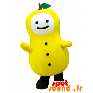 Yuzumo mascotte, giallo e bianco uomo, frutta, pera - MASFR25649 - Yuru-Chara mascotte giapponese