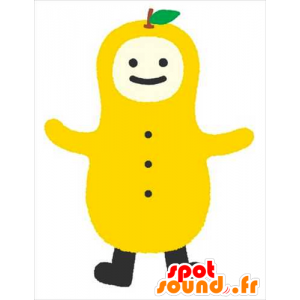 Yuzumo mascotte, giallo e bianco uomo, frutta, pera - MASFR25649 - Yuru-Chara mascotte giapponese