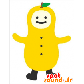 Yuzumo mascotte, giallo e bianco uomo, frutta, pera - MASFR25649 - Yuru-Chara mascotte giapponese