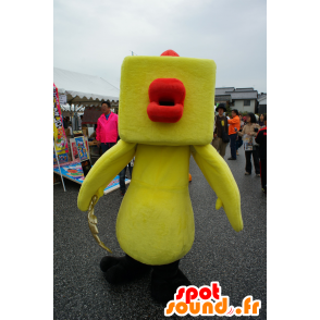 Mascot Ebechun, gele en rode haan huilen - MASFR25655 - Yuru-Chara Japanse Mascottes