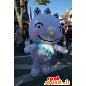 White snowman mascot with a big nose and a big smile - MASFR25656 - Yuru-Chara Japanese mascots