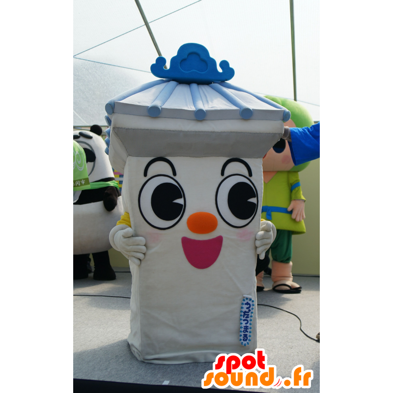 Mascota Udatsumaru. Mascotte gigante monumento blanco y azul - MASFR25661 - Yuru-Chara mascotas japonesas