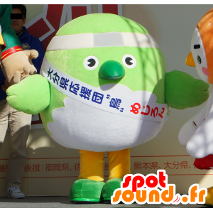 Mascotte large green and white bird, giant and impressive - MASFR25663 - Yuru-Chara Japanese mascots