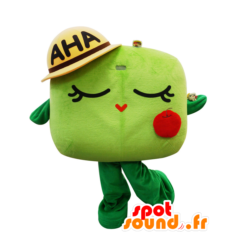 Mascota Ahako, hombre verde y rojo con un sombrero - MASFR25669 - Yuru-Chara mascotas japonesas