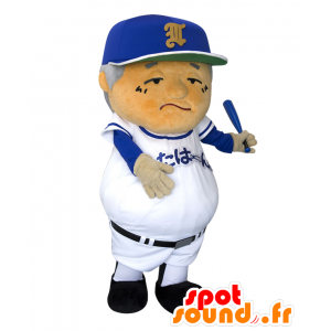 Mascotte de Tsutahaan, vieil homme sportif, joueur de baseball - MASFR25670 - Mascottes Yuru-Chara Japonaises