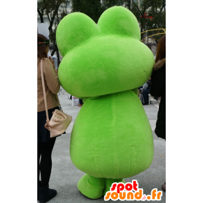 Mascot grønn og hvit frosk med store øyne - MASFR25671 - Yuru-Chara japanske Mascots