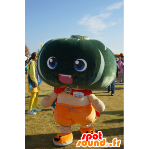 Mascotte groene watermeloen, meloen groen, met een rode cape - MASFR25673 - Yuru-Chara Japanse Mascottes