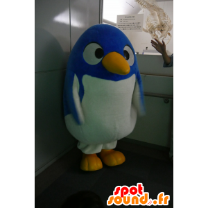 Blå och vit pingvinmaskot, söt och rolig - Spotsound maskot