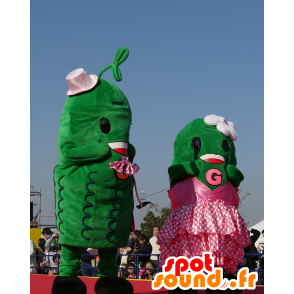 2 mascotas pepinillos, pepinos verdes - MASFR25679 - Yuru-Chara mascotas japonesas