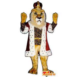 Lev maskot oblečený jako král. Lion King Costume - MASFR006815 - lev Maskoti