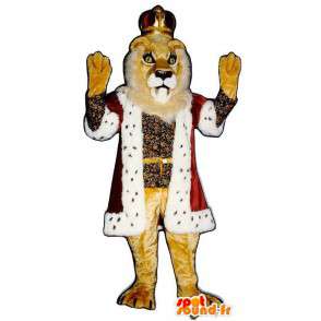 Leão mascote vestido como um rei. Traje Rei Leão - MASFR006815 - Mascotes leão