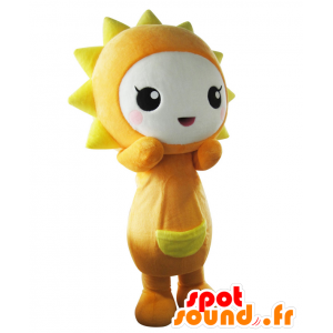 Mascota Eneru, naranja y amarillo sol, lindo y sonriente - MASFR25681 - Yuru-Chara mascotas japonesas