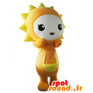 Mascot Ener, oranssi ja keltainen aurinko, söpö ja hymyilevä - MASFR25681 - Mascottes Yuru-Chara Japonaises