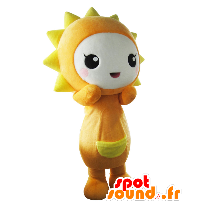 Mascot Eneru, oranje en gele zon, schattig en glimlachen - MASFR25681 - Yuru-Chara Japanse Mascottes