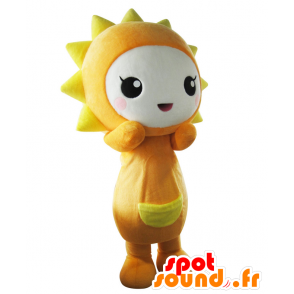 Mascota Eneru, naranja y amarillo sol, lindo y sonriente - MASFR25681 - Yuru-Chara mascotas japonesas