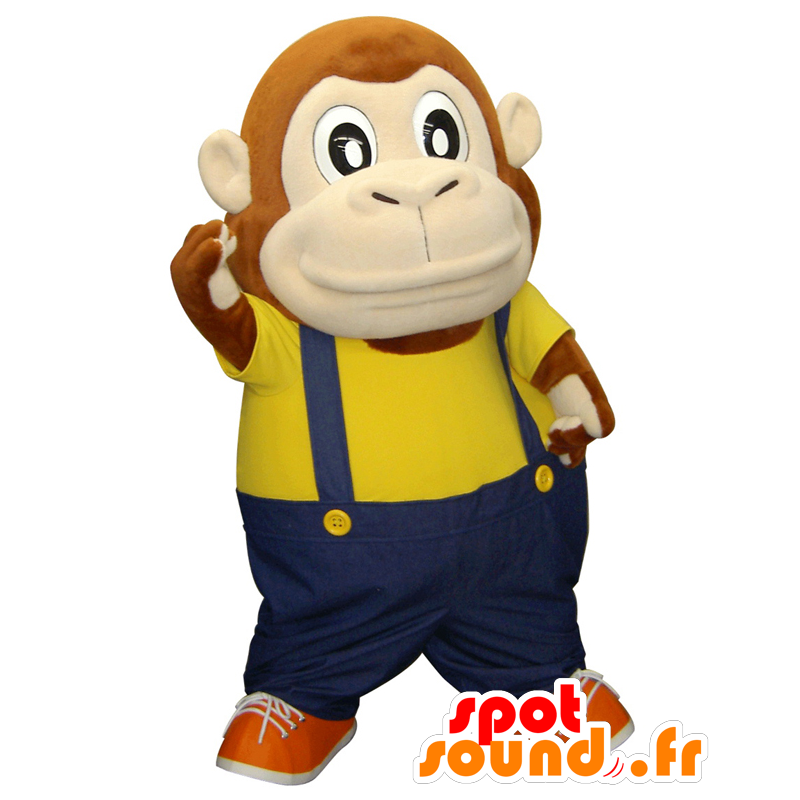 Mascot Samson-Kun, macaco castanho com um macaco azul - MASFR25684 - Yuru-Chara Mascotes japoneses