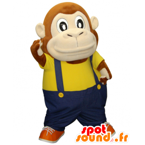 Samson-kun mascot, brown monkey with a blue overalls - MASFR25684 - Yuru-Chara Japanese mascots